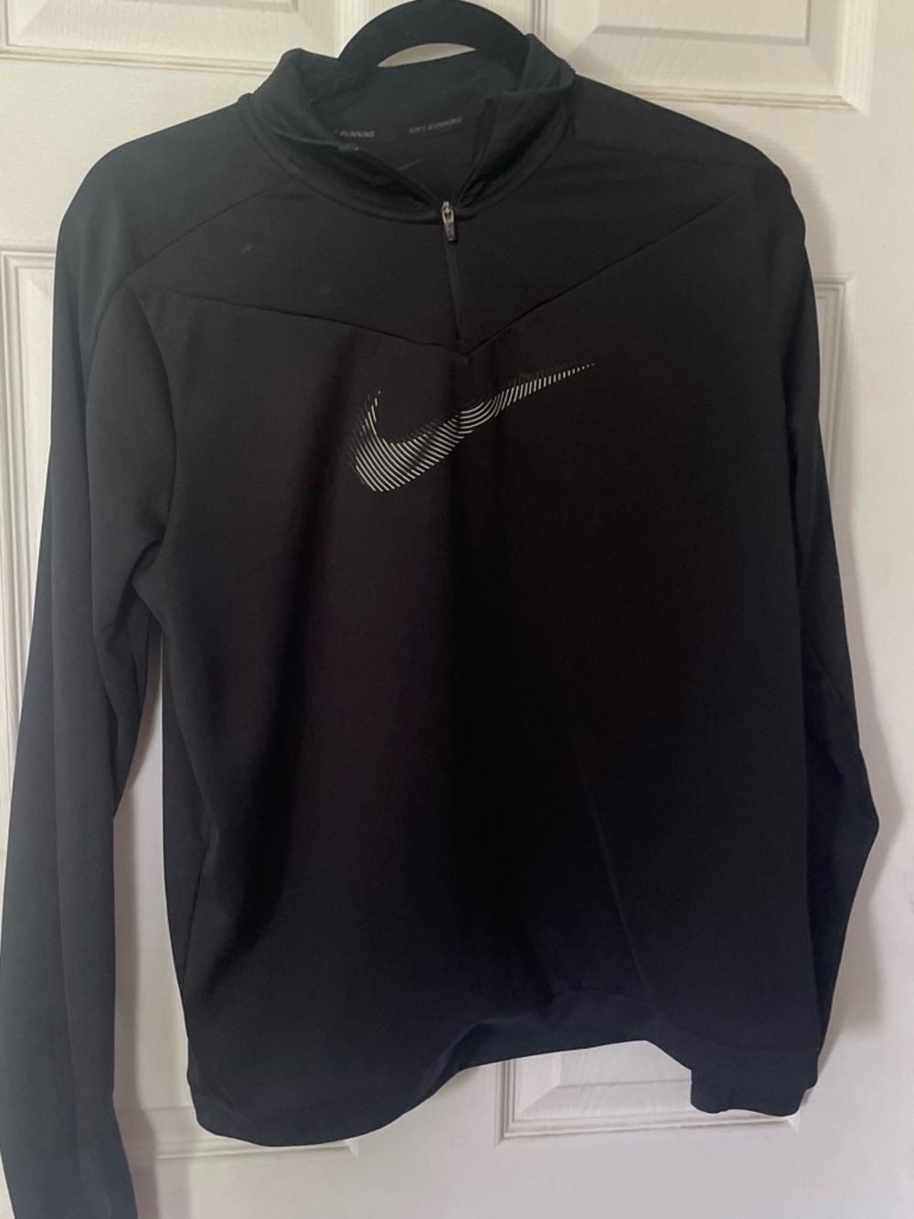Nike Black Quarter-Zip Athletic Pullover with Reflective Swoosh
